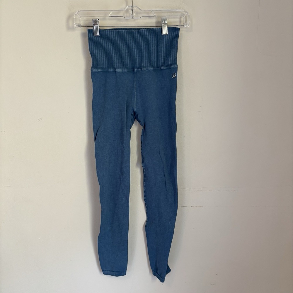 Free People Movement Good Karma Leggings Blue‎ Teal XS/S High-Rise 7/8